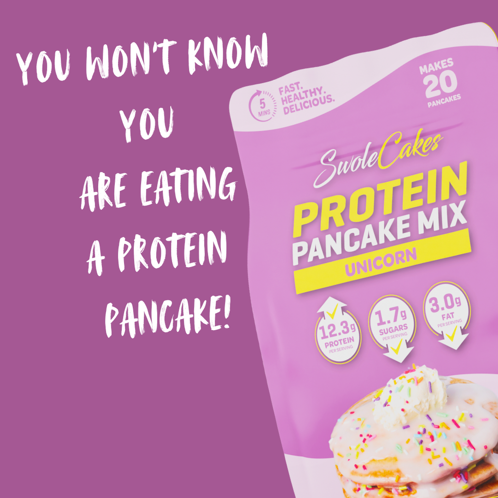 SwoleCakes Protein Pancake Mix packaging ready to be bought and delivered to New Zealand and Australian customers after buying online on the SwoleCakes website shop. 